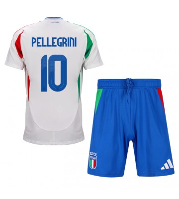 Italien Lorenzo Pellegrini #10 Udebanesæt Børn EM 2024 Kort ærmer (+ korte bukser)